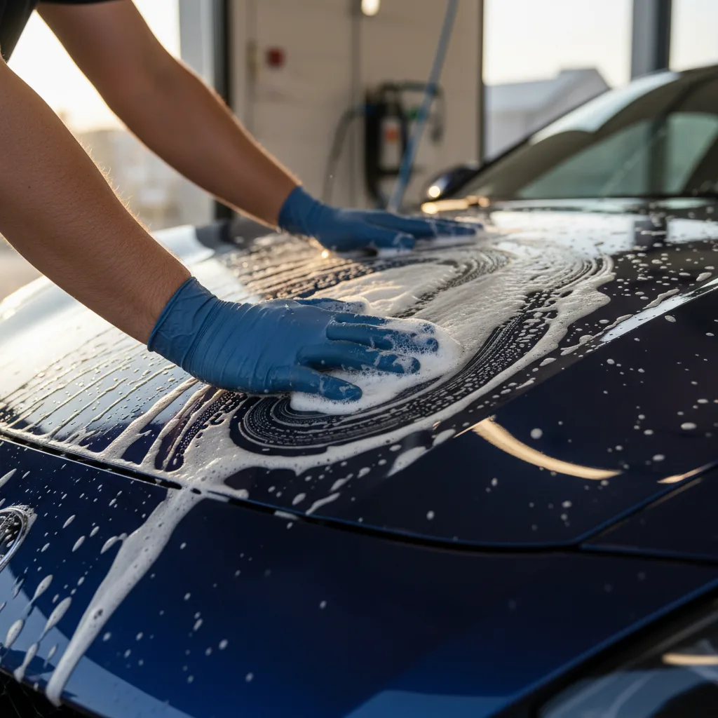 Smoking Details mobile detailing at a client driveway in Broward County